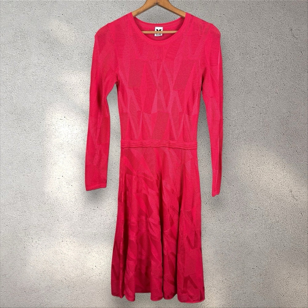 M Missoni Knit Crochet Fit &‎ Flare Long Sleeve Dress Size IT 42 US 6